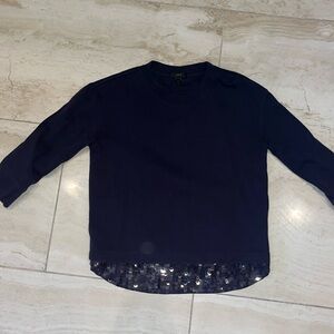Navy Sweatshirt with Sequins